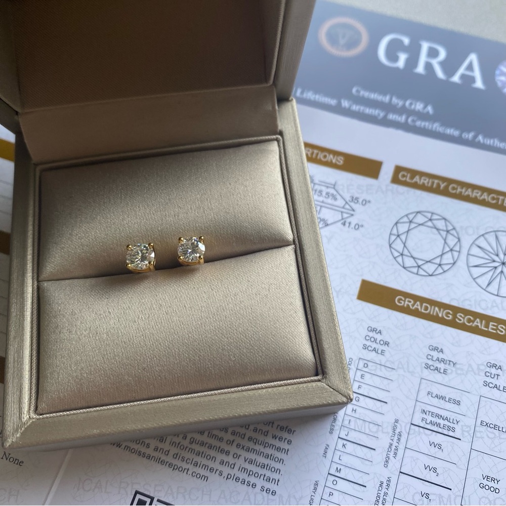 Beautiful 0.5 ct Moissanite Diamond earrings studs